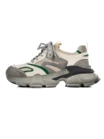Pantofi Sport Dama din piele naturala Y5786 Crem-Verde... » Pantoful.Ro
