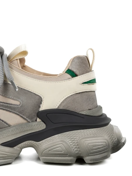 Pantofi Sport Dama din piele naturala Y5786 Crem-Verde... » Pantoful.Ro