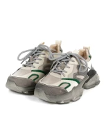 Pantofi Sport Dama din piele naturala Y5786 Crem-Verde... » Pantoful.Ro