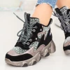Pantofi Sport Dama SZ277 Negru-Leopard Mei