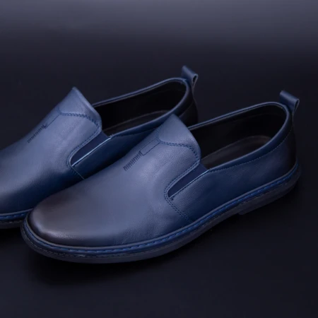 Pantofi Barbati din piele naturala KL60803 Blue » Pantoful.ro